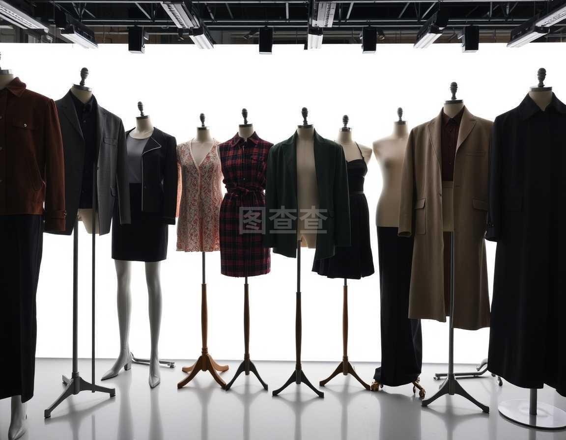 隔離在白色上的服裝模型