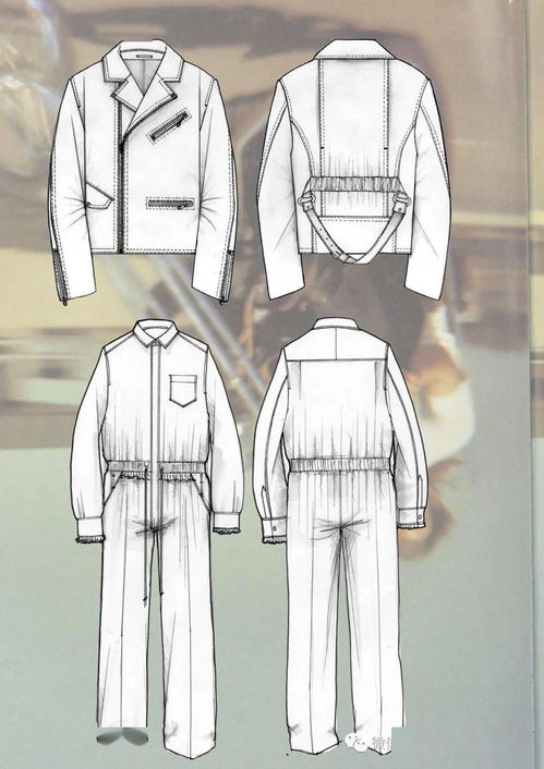 服裝款式圖 之 設計展示面板 效果圖vs款式圖對照板